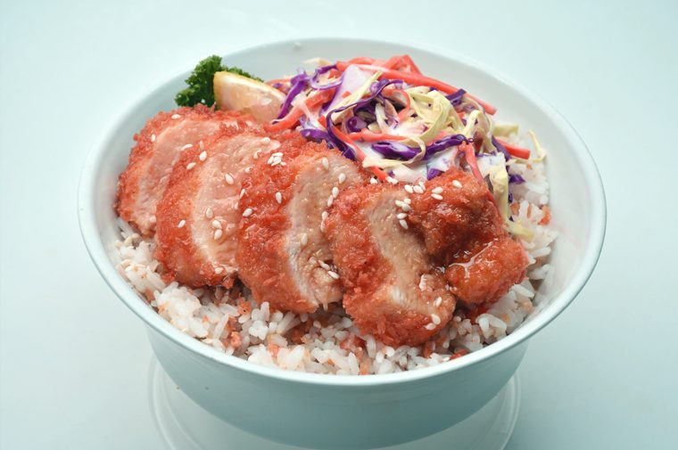 honey lemon chicken rice bowl