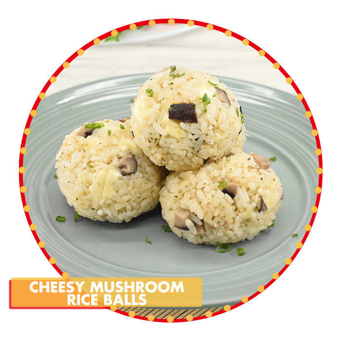 Cheesy Mushroom Rice Balls