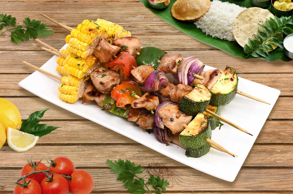 Vegetable-Kebab-with-Grilled-Chicken