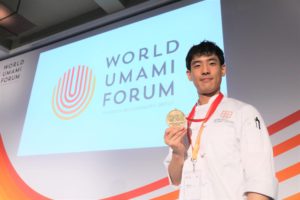 Chef Nick Lee, the winner of the cooking competition at World Umami Forum